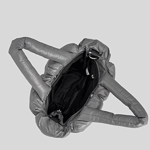 Small Puffer Tote Bag Quilted Tote Bag for Women Crossbody Bag Top Handle Bag Puff Bag Handbag Luxury Shoulder Bag (Brown)