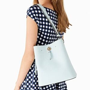 Kate Spade NY Marti Large Leather Bucket Bag Purse in Blue Glow