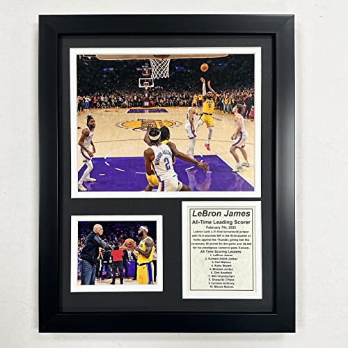 Legends Never Die, Inc. LeBron James | All-Time Scoring Leader | 12"x15" Framed Photo Collage