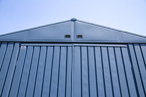 Arrow Shed Elite 12' x 12' Outdoor Lockable Gable Roof Steel Storage Shed Building, Blue Grey