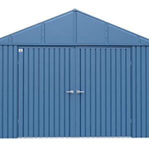 Arrow Shed Elite 12' x 12' Outdoor Lockable Gable Roof Steel Storage Shed Building, Blue Grey