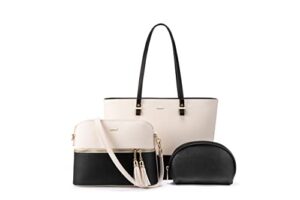 lovevook purse for women fashion tote bag shoulder handbags top handle satchel bags purse set 3pcs