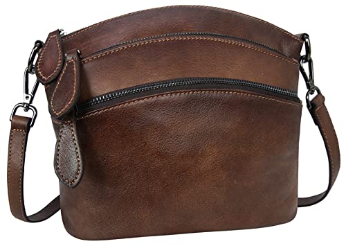 HESHE Leather Handbags and Purses for Women Shoulder Bags Hobo Crossbody Satchel Designer Ladies Purse (Coffee-2B37-003)