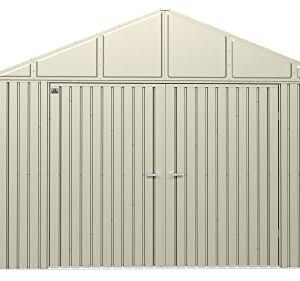 Arrow Shed Elite 12' x 14' Outdoor Lockable Gable Roof Steel Storage Shed Building, Cool Grey