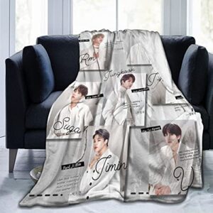 Kujou Sara 21 Cartoon Blanket Bt Throw Air Conditioning J-Hope Jimin Blankets Sofa Army Blankets Flannel Blankets Quilt Blankets for Living Room Bedroom 50"X60"