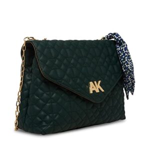 Anne Klein Womens Anne Klein quilted flap shoulder bag, Evergreen, One Size US