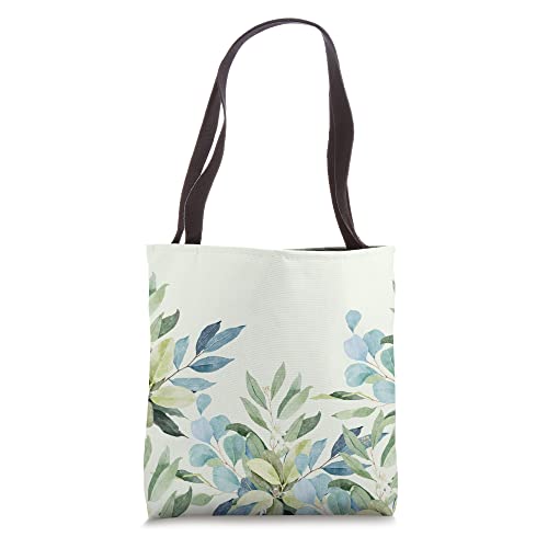 Eucalyptus Leaves Green Plant Florals Botany Foliage Tote Bag