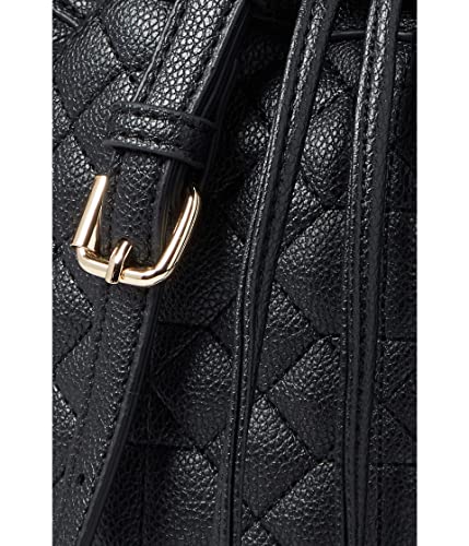 Anne Klein Womens Anne Klein quilted bucket crossbody, Black, One Size US