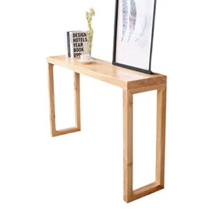 nizame solid wood sofa/tv console table, top storage shelf, traditional accent table, for the living room, entryway and bedroom (color : raw wood, size : 140x35x85cm)