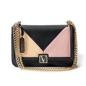 victoria’s secret black blush colorblock the victoria medium shoulder bag (black blush colorblock)
