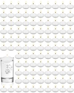 80 pcs 1.73 inch white unscented floating candles, dripless tealight candles home decorations, cute and elegant burning candles for wedding vases centerpieces party accessories
