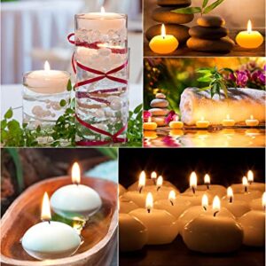 80 Pcs 1.73 Inch White Unscented Floating Candles, Dripless Tealight Candles Home Decorations, Cute and Elegant Burning Candles for Wedding Vases Centerpieces Party Accessories