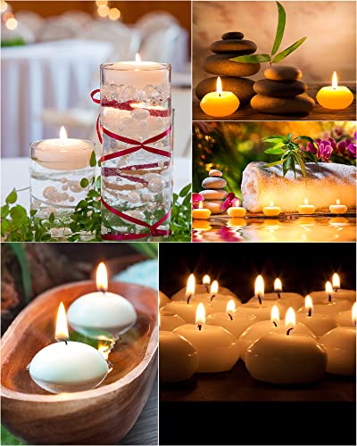 80 Pcs 1.73 Inch White Unscented Floating Candles, Dripless Tealight Candles Home Decorations, Cute and Elegant Burning Candles for Wedding Vases Centerpieces Party Accessories