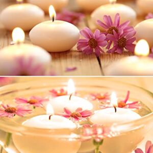 80 Pcs 1.73 Inch White Unscented Floating Candles, Dripless Tealight Candles Home Decorations, Cute and Elegant Burning Candles for Wedding Vases Centerpieces Party Accessories