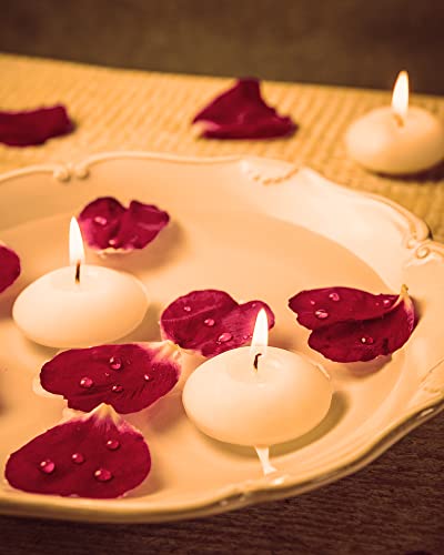 80 Pcs 1.73 Inch White Unscented Floating Candles, Dripless Tealight Candles Home Decorations, Cute and Elegant Burning Candles for Wedding Vases Centerpieces Party Accessories