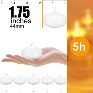 80 Pcs 1.73 Inch White Unscented Floating Candles, Dripless Tealight Candles Home Decorations, Cute and Elegant Burning Candles for Wedding Vases Centerpieces Party Accessories