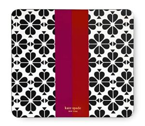 kate spade new york leatherette mouse pad, 9″ x 8″ mouse mat with non-slip back, cute mouse pad for office desk, spade flower stripe