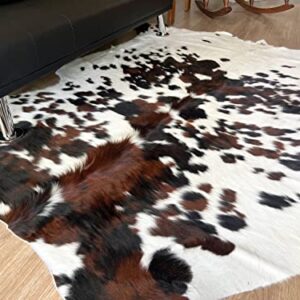 bonanza leathers Genuine Cowhide Rug Classic Tricolor Size S/L/XL 5X6/6X7/7X8 FT (5x6 ft)