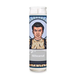 nathan fielder prayer candle, funny novelty candle gag gift, premium glass humorous celebrity prayer votive for birthdays, anniversaries, holidays, special occasions, nf54