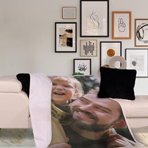 FrameStory Custom Blanket Photos and Text, Fully Customizable with Your Pictures and Message, Soft Smooth Fleece Throw, 60" x 80"