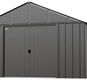 Arrow Sheds Classic 12' x 14' Outdoor Padlockable Steel Storage Shed Building, Charcoal