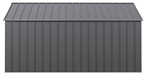 Arrow Sheds Classic 12' x 14' Outdoor Padlockable Steel Storage Shed Building, Charcoal