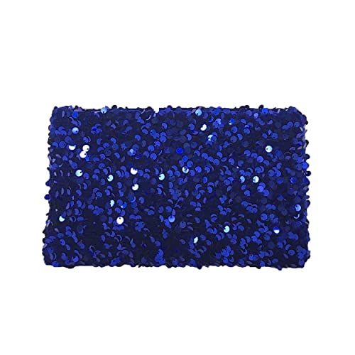 Fashion Culture On the Town Sequin Convertible Mini Clutch Bag (Royal Blue)