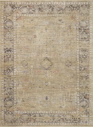 Magnolia Home by Joanna Gaines x Loloi Millie Collection MIE-03 Gold / Charcoal 2'-3" x 3'-10" Accent Rug