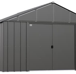 Arrow Sheds Classic 12' x 12' Outdoor Padlockable Steel Storage Shed Building, Charcoal