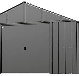 Arrow Sheds Classic 12' x 12' Outdoor Padlockable Steel Storage Shed Building, Charcoal