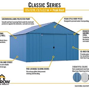 Arrow Sheds Classic 12' x 12' Outdoor Padlockable Steel Storage Shed Building, Charcoal