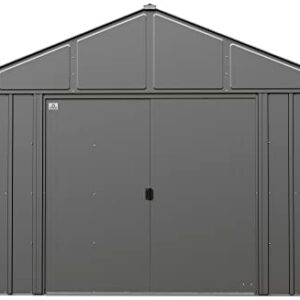 Arrow Sheds Classic 12' x 12' Outdoor Padlockable Steel Storage Shed Building, Charcoal