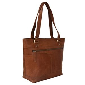 zinda genuine leathers women’s handbag tote shopper shoulder bag large (tan)