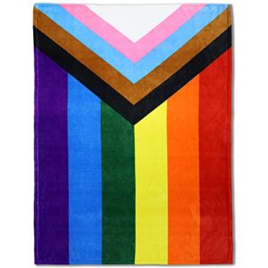 progress pride super plush blanket – 50×60 soft throw blanket – perfect for cuddle season progressive pride lgbt blanket