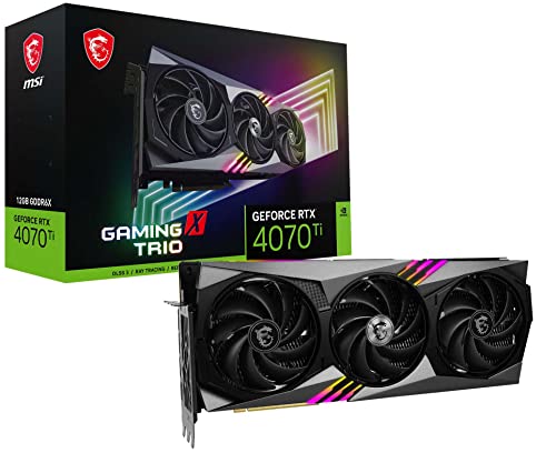 MSI Gaming GeForce RTX 4070 Ti 12GB GDRR6X 192-Bit HDMI/DP Nvlink Tri-Frozr 3 Ada Lovelace Architecture Graphics Card (RTX 4070 Ti Gaming X Trio 12G)