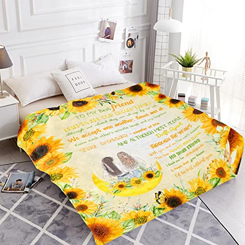 to My Best Friend Blanket,Cozy & Soft Throw Blankets, Best Friend Birthday Gifts for Women,Friendship Gifts for Teen Girls,Besties, Sister, Birthday Gift Throw Blanket 40X50in