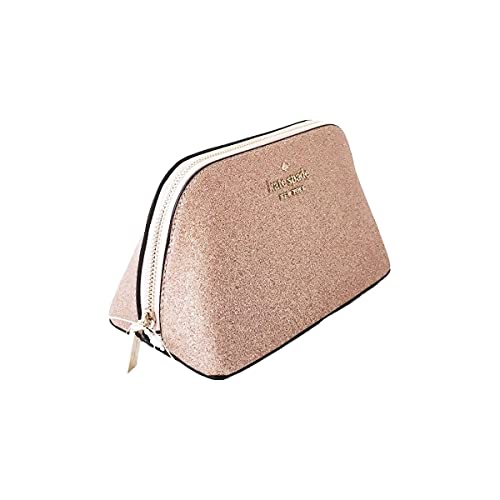 Kate Spade Joeley Tinsel Glitter Travel Dome Cosmetic Case, Rose Gold