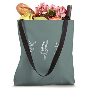 Sage Green Botanical Leaf Plant Flower Leaves Tote Bag