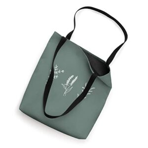 Sage Green Botanical Leaf Plant Flower Leaves Tote Bag