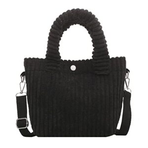 mini corduroy tote bag for women handbag purse fashion top handle satchel purse crossbody bag
