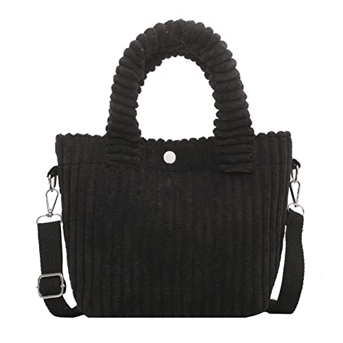 Mini Corduroy Tote Bag for Women Handbag Purse Fashion Top Handle Satchel Purse Crossbody Bag