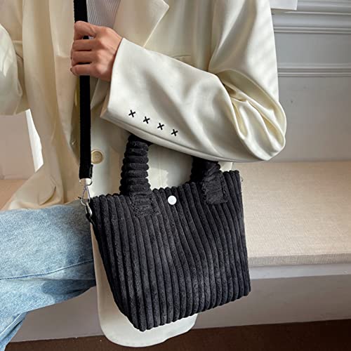 Mini Corduroy Tote Bag for Women Handbag Purse Fashion Top Handle Satchel Purse Crossbody Bag