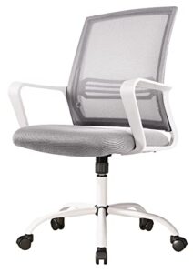 office desk chair, mesh home office computer task chairs, ergonomic swiveling rolling desk chair, grey