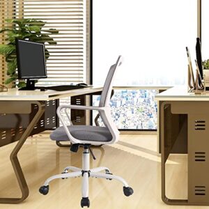 Office Desk Chair, Mesh Home Office Computer Task Chairs, Ergonomic Swiveling Rolling Desk Chair, Grey