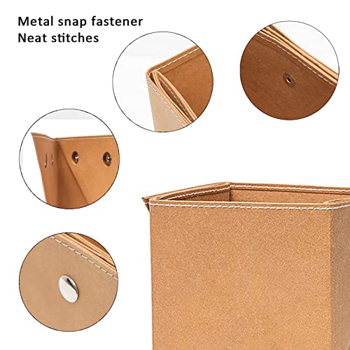 Teweiqi Foldable - Kraft - Paper Plant Baskets for Indoor Potted Plants, Storage Box Storage Basket brown XL 8x8x 8 inches