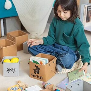 Teweiqi Foldable - Kraft - Paper Plant Baskets for Indoor Potted Plants, Storage Box Storage Basket brown XL 8x8x 8 inches