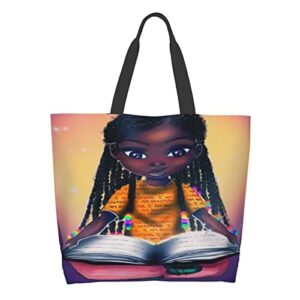 IHDABGDM african girl tote bag shopping bag shoulder bag black african girl magic shoulder bag shopping, work, groceries, gym