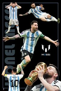 cinemaflix lionel messi argentina world cup 2022 sports soccer / football poster 24in x 36in