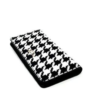 Kate Spade Darcy Large Slim Bifold Wallet Houndstooth in Black Multi