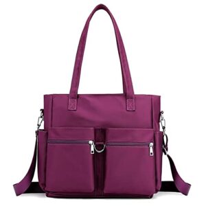 ediwer nylon tote bag for women multi-function shoulder handbag waterproof travel crossbody bag large capacity work bag